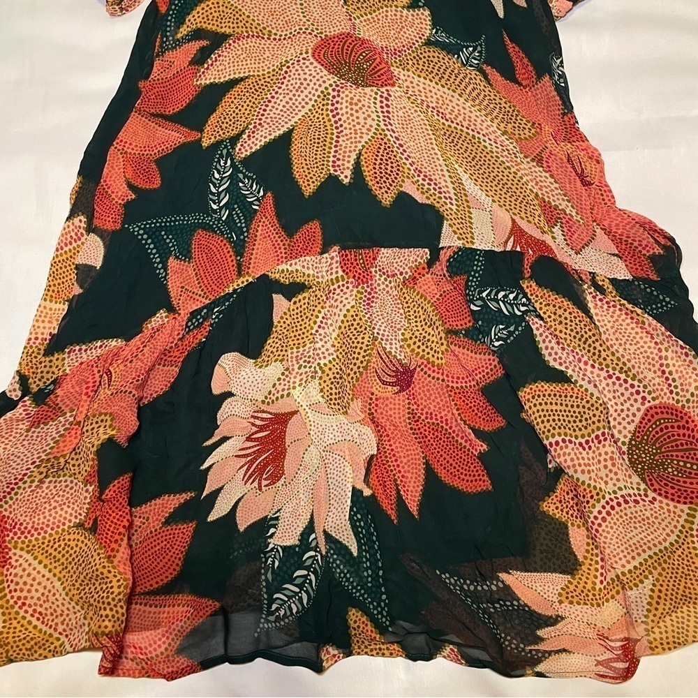 NEW! Farm Rio- Floral V Neck Maxi Dress Size XS PETITE Green Boho Summer - Picture 4 of 9